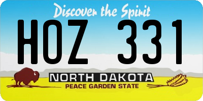 ND license plate HOZ331