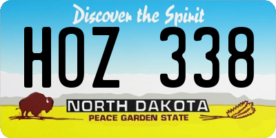 ND license plate HOZ338