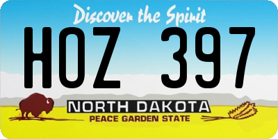ND license plate HOZ397