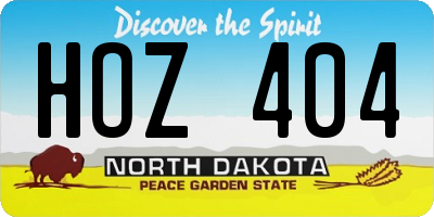 ND license plate HOZ404