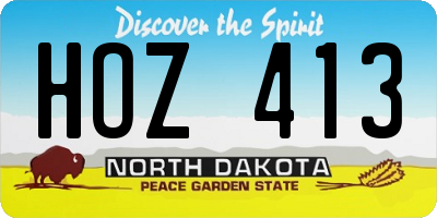 ND license plate HOZ413