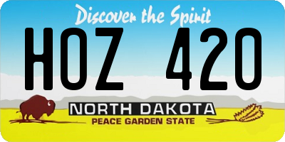 ND license plate HOZ420