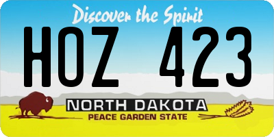 ND license plate HOZ423