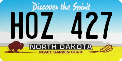 ND license plate HOZ427