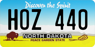 ND license plate HOZ440