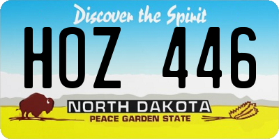 ND license plate HOZ446