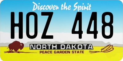 ND license plate HOZ448
