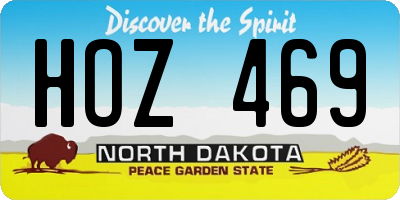 ND license plate HOZ469