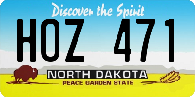 ND license plate HOZ471