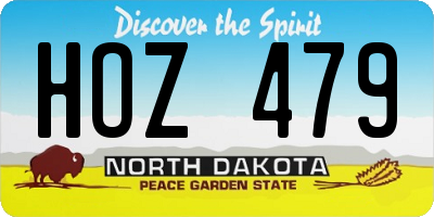 ND license plate HOZ479