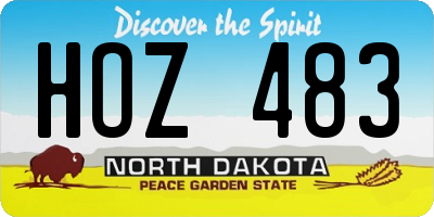 ND license plate HOZ483