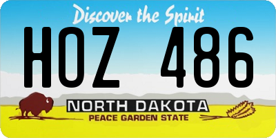 ND license plate HOZ486