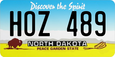 ND license plate HOZ489