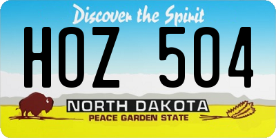 ND license plate HOZ504