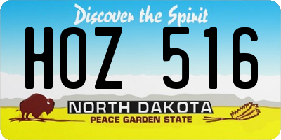 ND license plate HOZ516