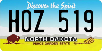 ND license plate HOZ519