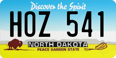 ND license plate HOZ541