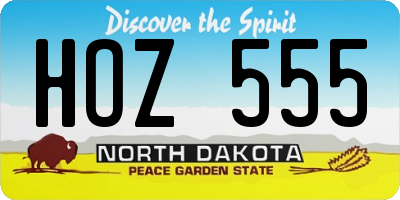 ND license plate HOZ555