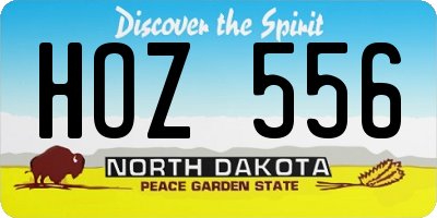 ND license plate HOZ556