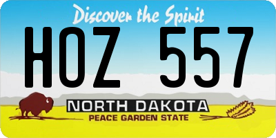 ND license plate HOZ557