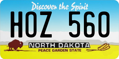 ND license plate HOZ560