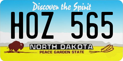 ND license plate HOZ565