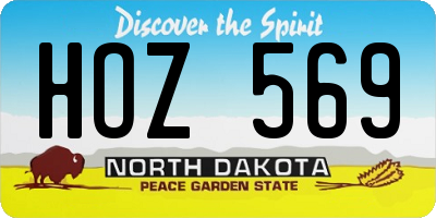 ND license plate HOZ569