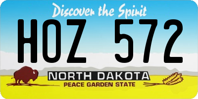 ND license plate HOZ572