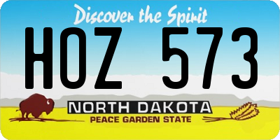 ND license plate HOZ573