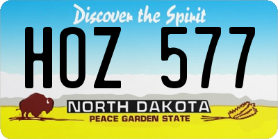 ND license plate HOZ577