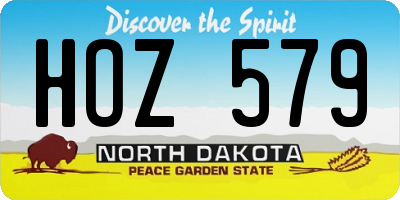 ND license plate HOZ579
