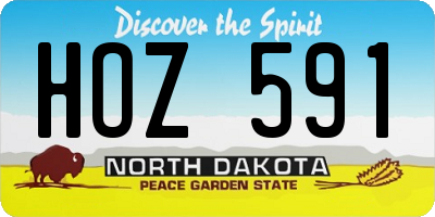 ND license plate HOZ591