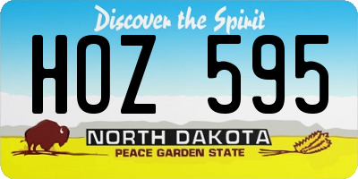 ND license plate HOZ595