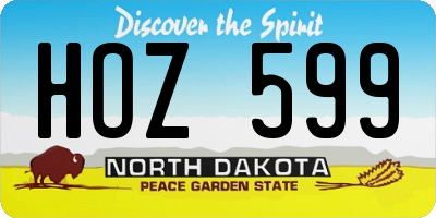 ND license plate HOZ599