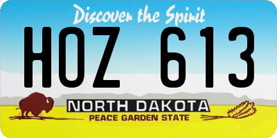 ND license plate HOZ613