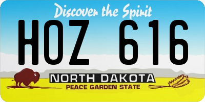 ND license plate HOZ616
