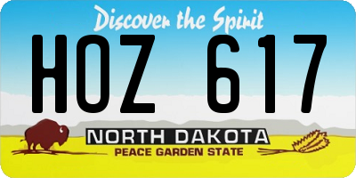ND license plate HOZ617