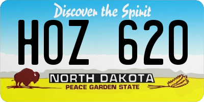 ND license plate HOZ620