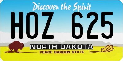 ND license plate HOZ625