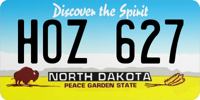 ND license plate HOZ627