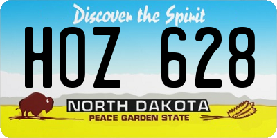ND license plate HOZ628