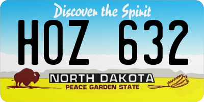 ND license plate HOZ632