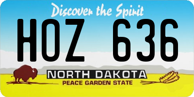 ND license plate HOZ636