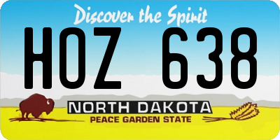 ND license plate HOZ638