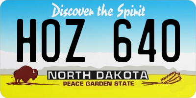 ND license plate HOZ640
