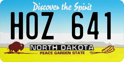 ND license plate HOZ641