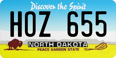 ND license plate HOZ655