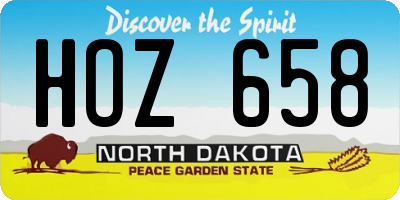 ND license plate HOZ658