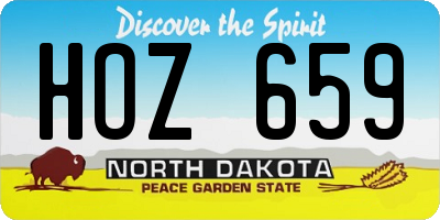 ND license plate HOZ659
