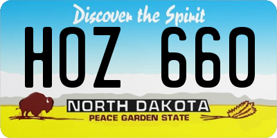 ND license plate HOZ660